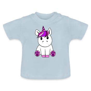 Unicorn - Baby Bio-T-Shirt mit Rundhals - Hellblau - Vorne