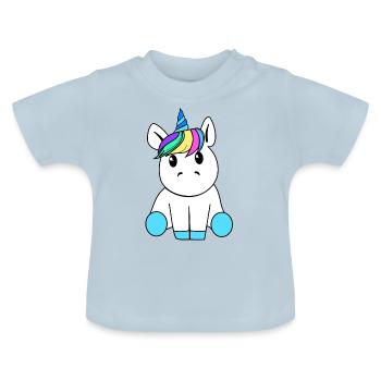 Einhorn - Baby Bio-T-Shirt mit Rundhals - Hellblau - Vorne