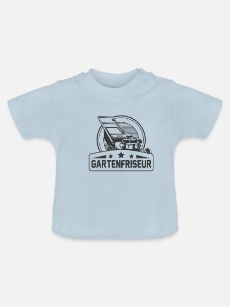 gartenfriseur Rasenmäher T-shirt Geschenk - Baby Bio-T-Shirt mit Rundhals - Hellblau
