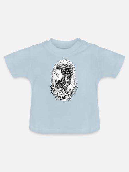 Bearded Men - Baby Bio-T-Shirt mit Rundhals - Hellblau