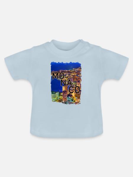 Monaco - Baby Bio-T-Shirt mit Rundhals - Hellblau