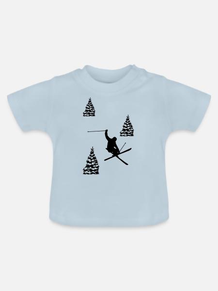 ski - Baby Bio-T-Shirt mit Rundhals - Hellblau