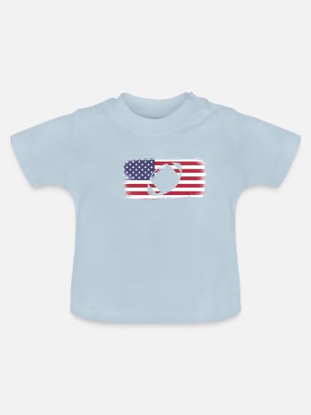 American Flag Fußball - Baby Bio-T-Shirt mit Rundhals - Hellblau