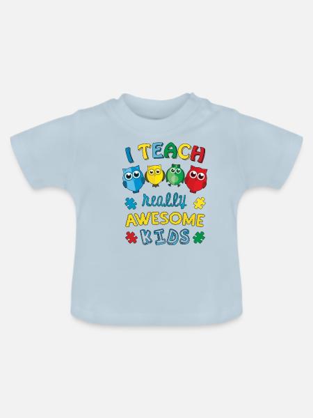 Autismus Lehrer Autismus Bewusstsein - Baby Bio-T-Shirt mit Rundhals - Hellblau
