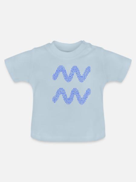 Wassermann Zeichen Eigenschaften - Baby Bio-T-Shirt mit Rundhals - Hellblau