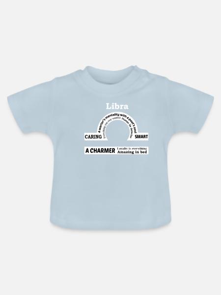 Waage Zeichen Eigenschaften - Baby Bio-T-Shirt mit Rundhals - Hellblau