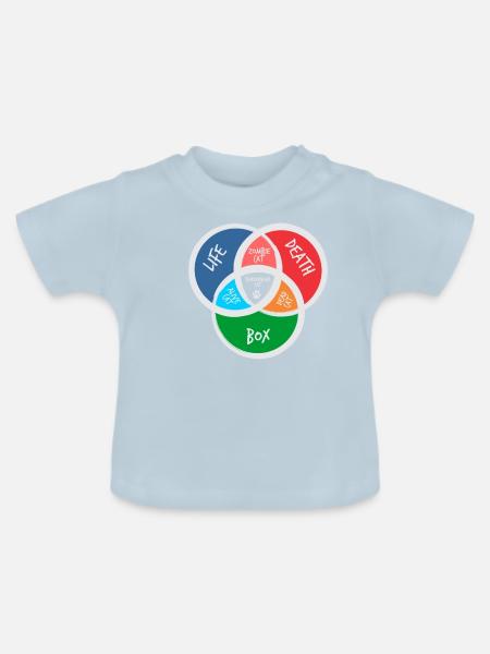 Schrödingers Katze lustiges Big Bang Geschenk - Baby Bio-T-Shirt mit Rundhals - Hellblau