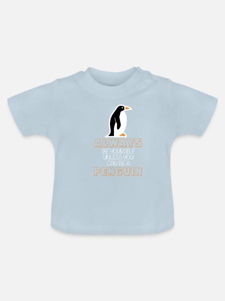 Pinguin Penguin - Baby Bio-T-Shirt mit Rundhals - Hellblau