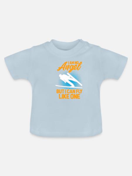 Skispringer - Baby Bio-T-Shirt mit Rundhals - Hellblau