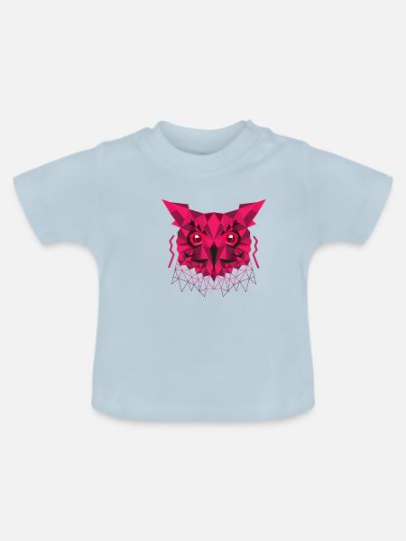 Eule - Eulenkopf - Kryptisch - Tier - Baby Bio-T-Shirt mit Rundhals - Hellblau