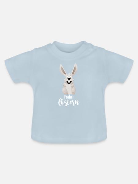 Frohe Ostern - Baby Bio-T-Shirt mit Rundhals - Hellblau