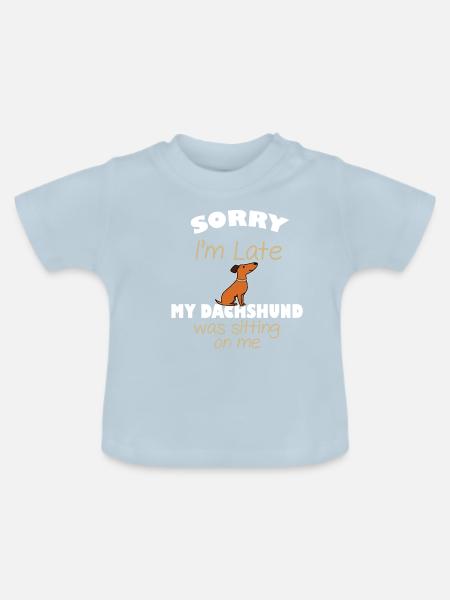 dackel - Baby Bio-T-Shirt mit Rundhals - Hellblau