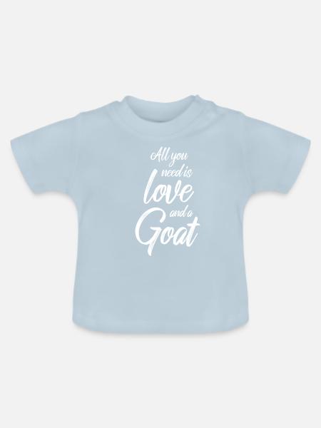 Ziege Ziegenbock - Baby Bio-T-Shirt mit Rundhals - Hellblau