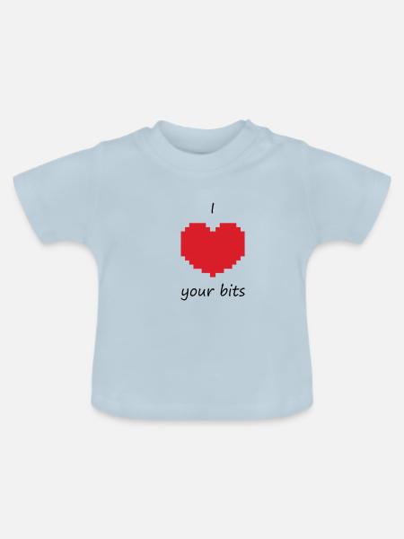 I love your bits - Baby Bio-T-Shirt mit Rundhals - Hellblau