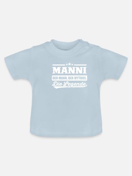 manni manfred name - Baby Bio-T-Shirt mit Rundhals - Hellblau