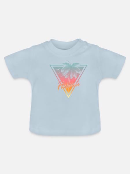 hawaii - Baby Bio-T-Shirt mit Rundhals - Hellblau