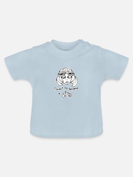 Werde eine Fliege - Baby Bio-T-Shirt mit Rundhals - Hellblau