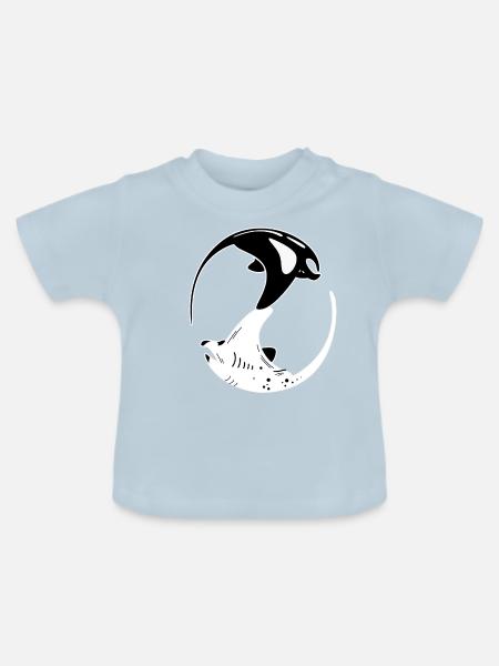 Manta Rochen - Baby Bio-T-Shirt mit Rundhals - Hellblau