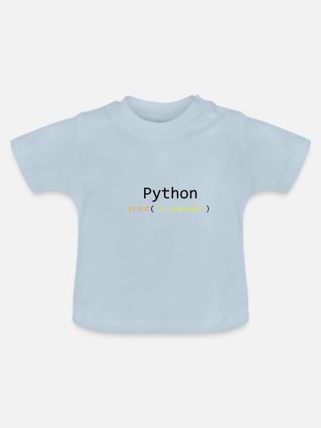 Python is awesome - Baby Bio-T-Shirt mit Rundhals - Hellblau