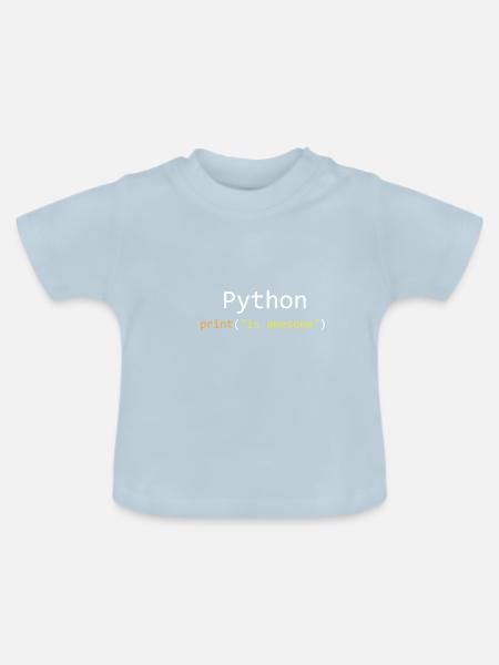 Python is awesome - Baby Bio-T-Shirt mit Rundhals - Hellblau