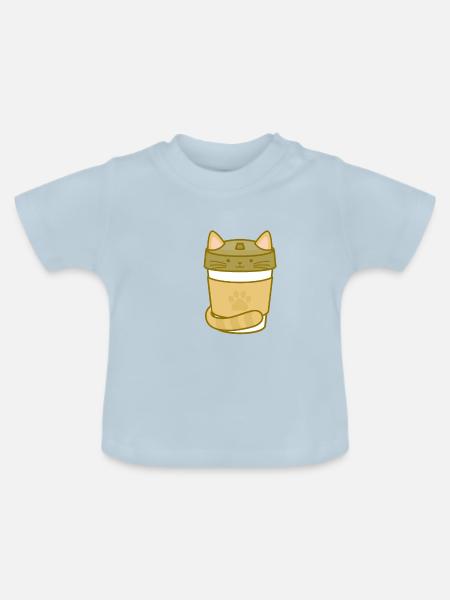 Cat-Becher - Baby Bio-T-Shirt mit Rundhals - Hellblau