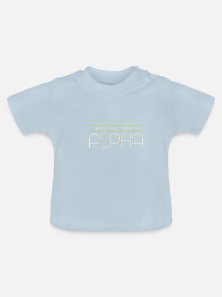 Natürliches Alpha - Baby Bio-T-Shirt mit Rundhals - Hellblau