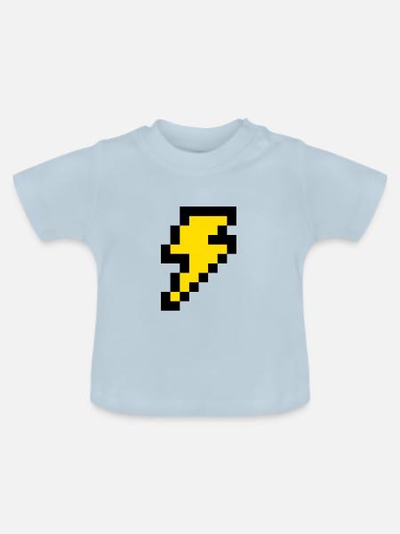 Pixel Lightning - Baby Bio-T-Shirt mit Rundhals - Hellblau