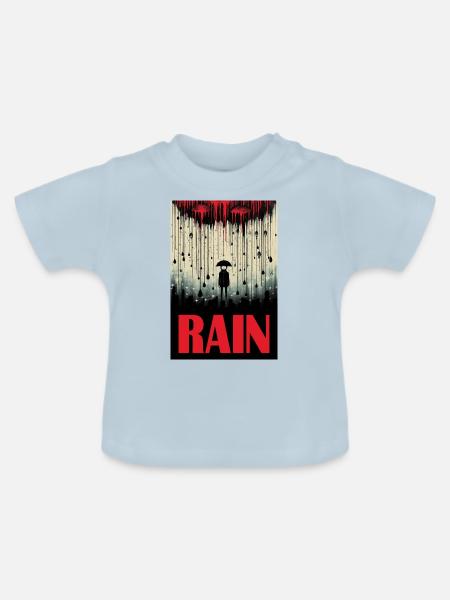 Regen - Baby Bio-T-Shirt mit Rundhals - Hellblau