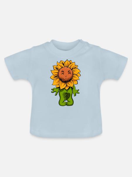Sonnenblume - Baby Bio-T-Shirt mit Rundhals - Hellblau