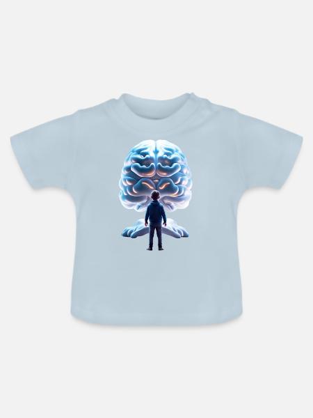 The Brain - Baby Bio-T-Shirt mit Rundhals - Hellblau