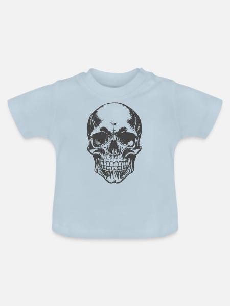 Totenkopf - Baby Bio-T-Shirt mit Rundhals - Hellblau