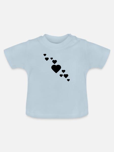 herzen - Baby Bio-T-Shirt mit Rundhals - Hellblau