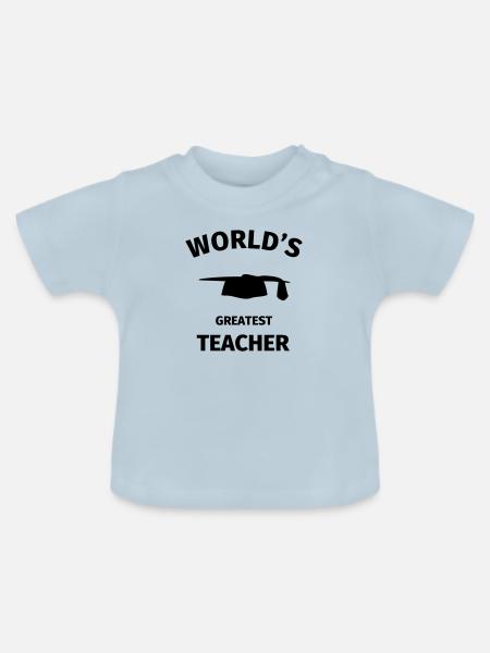 World's Greatest Teacher - Baby Bio-T-Shirt mit Rundhals - Hellblau
