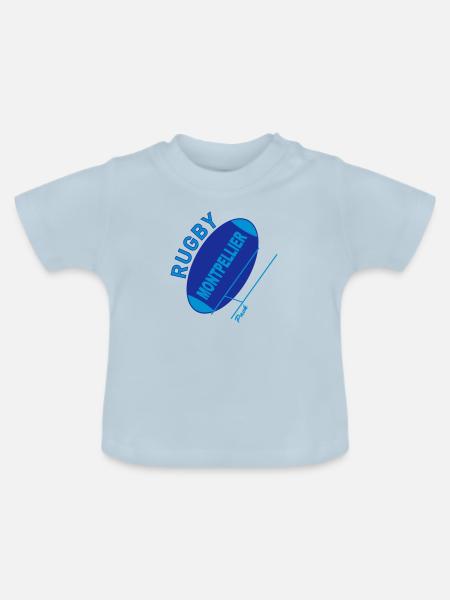 Rugby Montpellier - Baby Bio-T-Shirt mit Rundhals - Hellblau