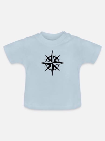 Kompass - Baby Bio-T-Shirt mit Rundhals - Hellblau