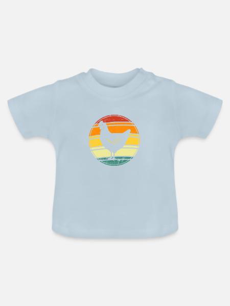 Hahn Huhn Henne - Baby Bio-T-Shirt mit Rundhals - Hellblau