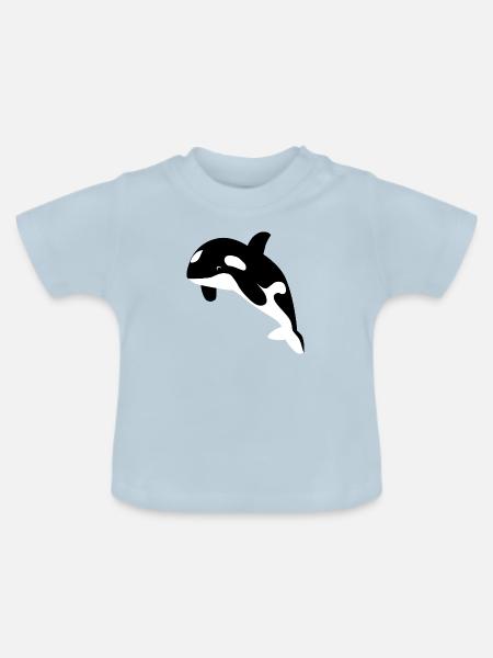 Orca / Killer Wal - Baby Bio-T-Shirt mit Rundhals - Hellblau