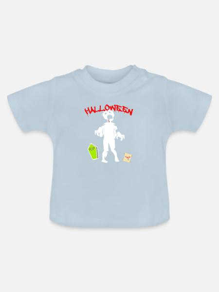 Halloween - Baby Bio-T-Shirt mit Rundhals - Hellblau