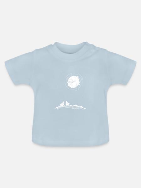 Wool Moon - Baby Bio-T-Shirt mit Rundhals - Hellblau