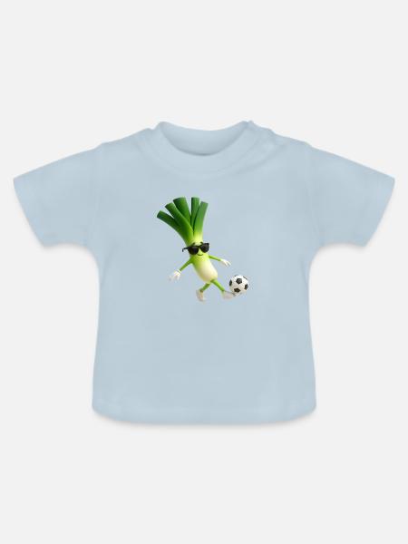 Lauch Fußball - Baby Bio-T-Shirt mit Rundhals - Hellblau