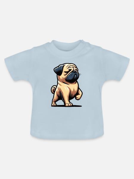 Mops Möpse Mopsbesitzer Mopsliebhaber Mopshalter - Baby Bio-T-Shirt mit Rundhals - Hellblau