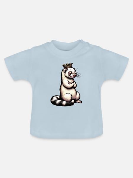 Frettchen Frettchenhalter Frettchenbesitzer - Baby Bio-T-Shirt mit Rundhals - Hellblau