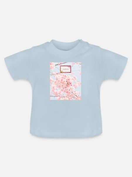 Japanische Sakura - Baby Bio-T-Shirt mit Rundhals - Hellblau