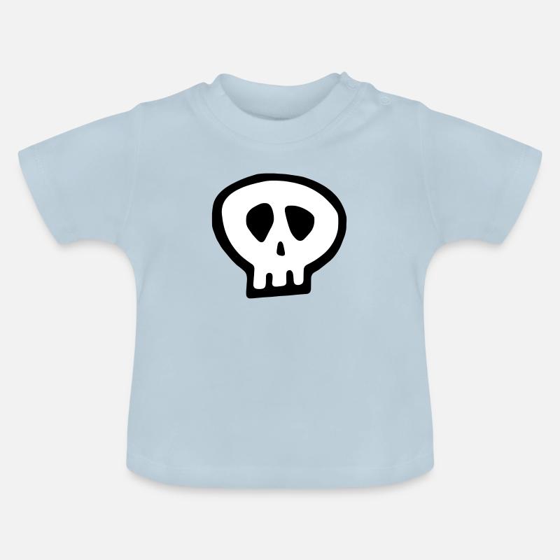 Skull1 (4020V) - T-shirt bio col rond Bébé - bleu clair