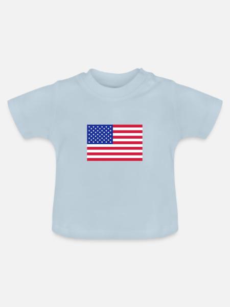 USA Flag - Baby Bio-T-Shirt mit Rundhals - Hellblau