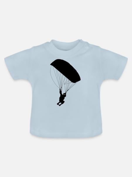 Fallschirm - Baby Bio-T-Shirt mit Rundhals - Hellblau