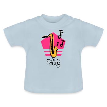 Saxophone Saxophone Music Instrument Gift Idea - Baby Organic T-Shirt with Round Neck - light blue - Front