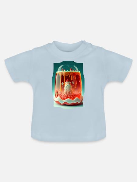 Gelee-Weihnachtsmann - Baby Bio-T-Shirt mit Rundhals - Hellblau