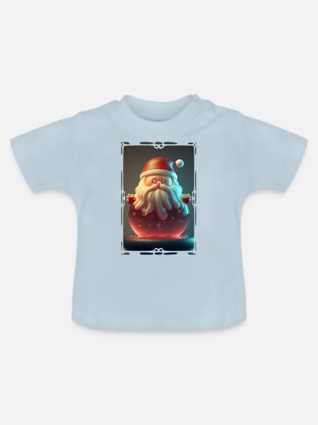 Weihnachtsmann-Gelee - Baby Bio-T-Shirt mit Rundhals - Hellblau