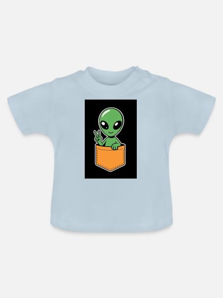 Alien - Baby Bio-T-Shirt mit Rundhals - Hellblau